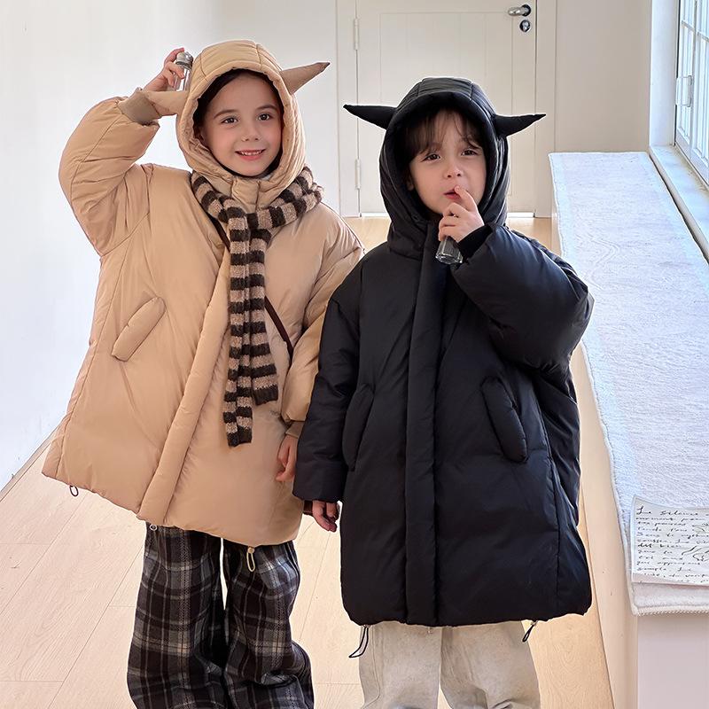 Children's Warm and Cute Mid-length Thick Winter Jacket for Boys and Girls