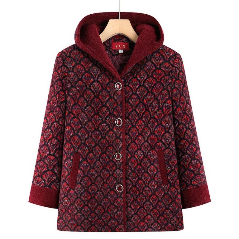 Women's winter warm clothes new woolen coat thickened cotton top hooded