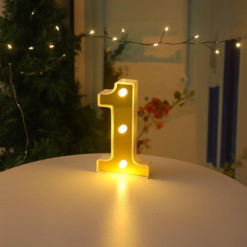 Gold LED Mirror Letter Lights - Romantic Birthday and Festive Décor