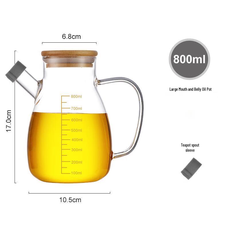 Glass Oil Dispenser with Bamboo Lid