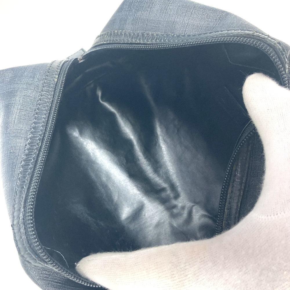 FENDI Zucca logo bag pouch Cluch Bag  PVC Black