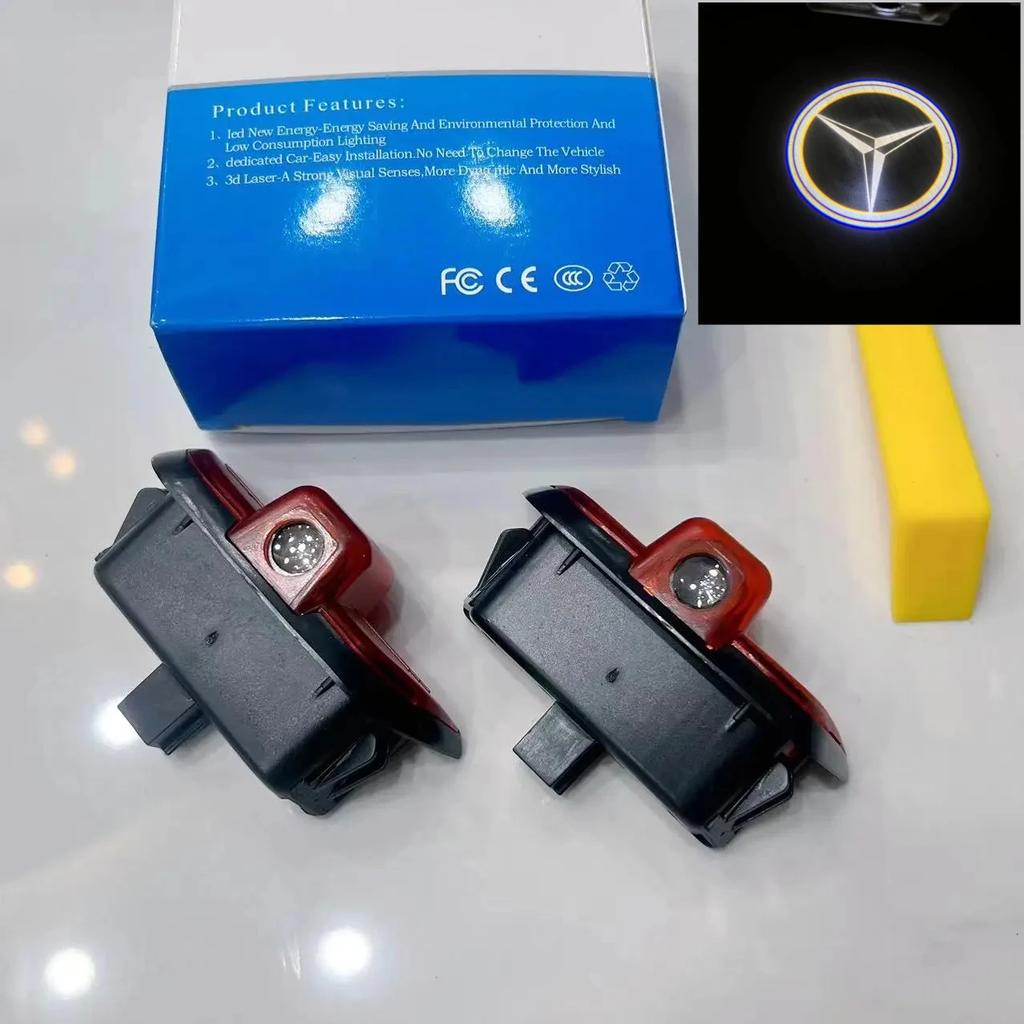 Car Led Door Lamp Logo Projector for Mercedes Benz C W204 AMG C43 C63 C200 C230 C280 C260 C300 Baby's Breath Logo Accessories