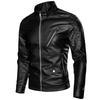 European size for spring and autumn new trendy casual zipper PU leather jacket stand-up collar cardigan leather jacket