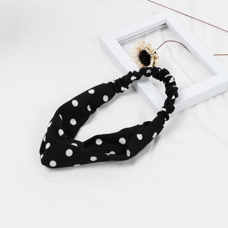 Korean New Wave Point Hair Bands Fashion Wild Cross Turban Elastic Sports Wash Face Makeup Yoga Woman Headbands Hair Accessories