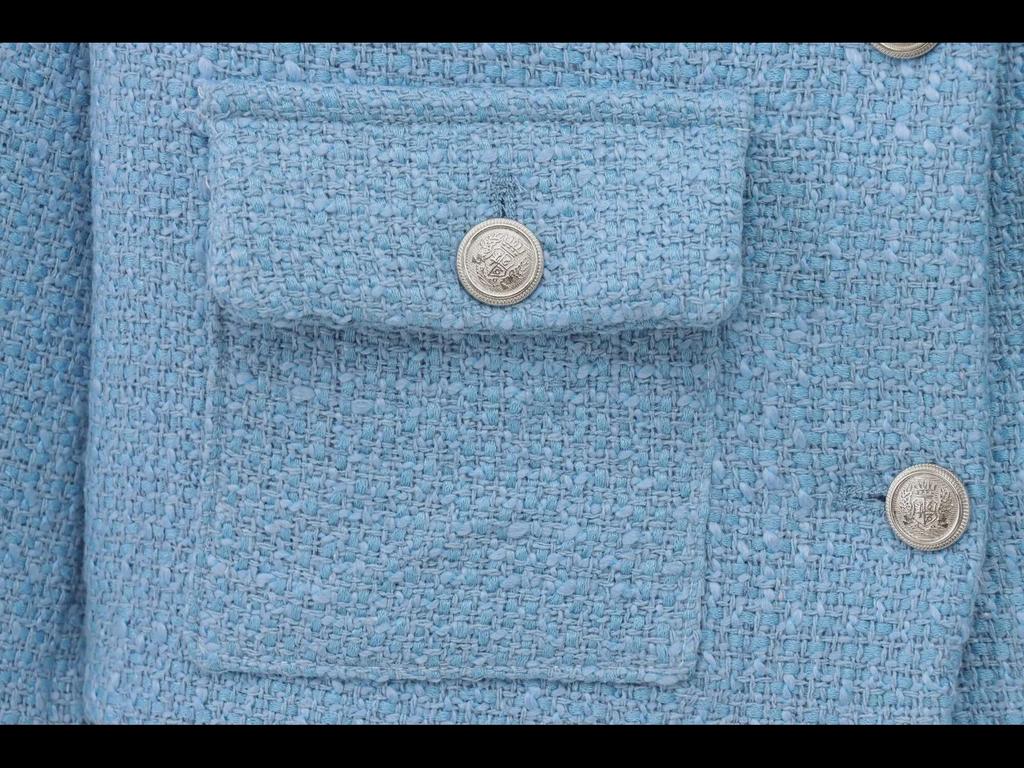 ZA Women's European & American Style Textured Shoulder Pad Jacket + Skirt/Pants Set