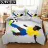 Football Duvet Cover Set Soccer Goal Soft Bedding Set Polyester Sports Competitive Theme Full Queen King Size Quilt Cover