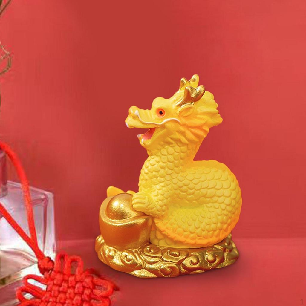 Dragon Miniature Figurine - Festive Chinese Year Decor for Home and Office