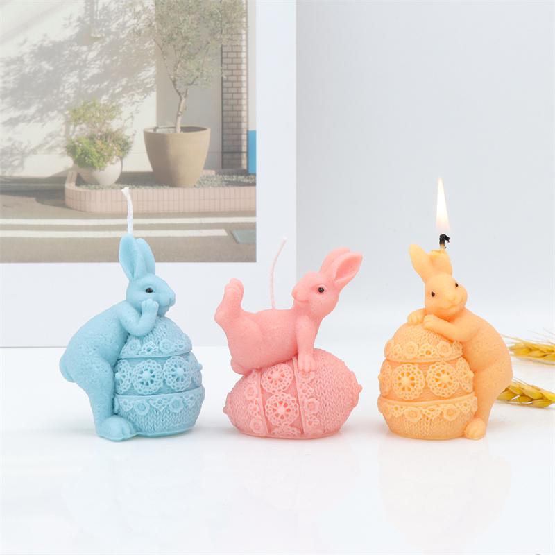 Easter Egg Shell Rabbit Silicone Candle Mold DIY Adorable Bunny Shaped Silicone Mold  Easter Themed Candle Making