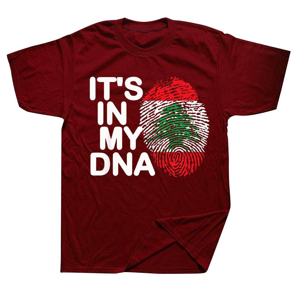 Funny It's In My DNA Lebanon Flag Lebanese T Shirts Graphic Cotton Streetwear Short Sleeve Birthday Gifts Summer Style T-shirt