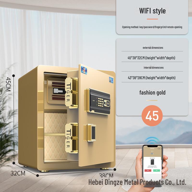 Tiger Brand All-Steel Fingerprint Safe for Home/Office - Anti-Theft Small Safe Deposit Box