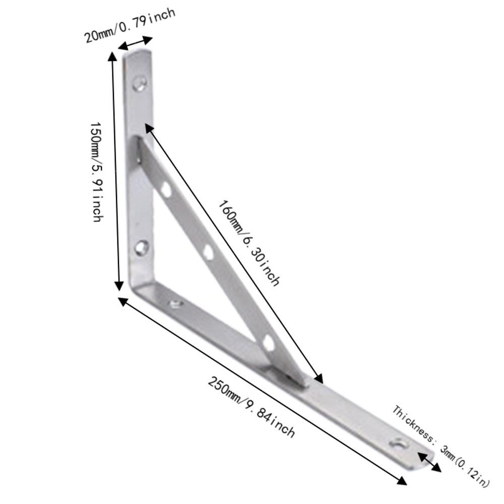 2pcs Thickened Shelf Brackets Right Angle Triangle Shelf Bracket Solid L Brackets Corner