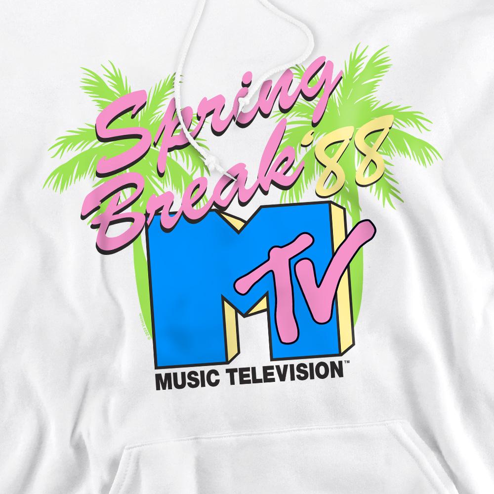 MTV Mens Spring Break Neon Palm Trees Hoodie