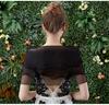 Ruffle Organza Shrug Bolero With Rhinestone Bow Clip Multi Color Sheer Tulle Cape Wrap For Off Shoulder Evening Prom Wedding Dress