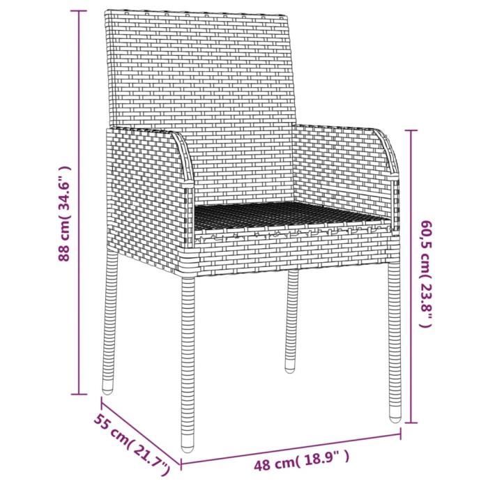 VidaXL Ensemble de salle à manger de jardin 5 pcs avec coussins Gris 3185007