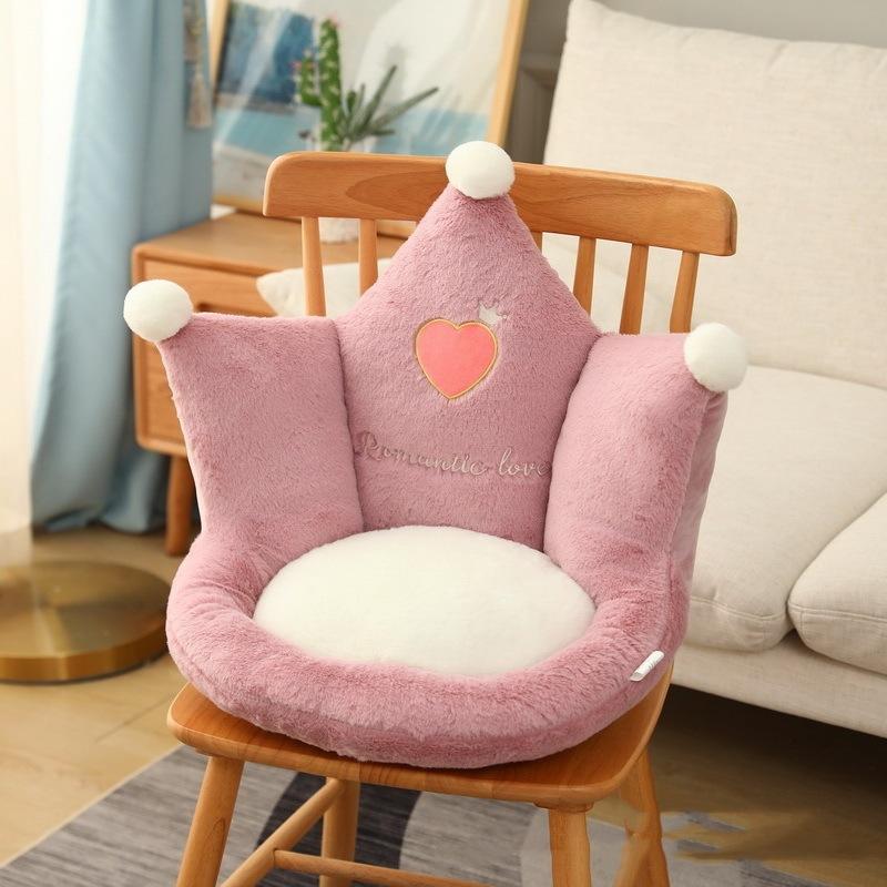 

45x45x40cm Plush Crown Cushion Cute Thickened Soft Filled Floor Mat Family Office Student Dormitory Cushion Children s Gift 2026 45x45x40cm рожевий