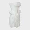 Women's Summer 2023 Corn Eyelet Tube Top & Shorts Two-Piece Set In White