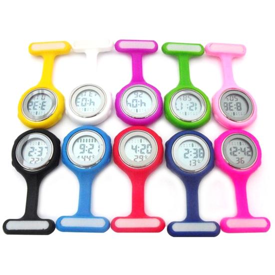 1Pc Digital Display Dial Clip-On Fob Nurse Brooch Pin Hang Pocket Electric Watch
