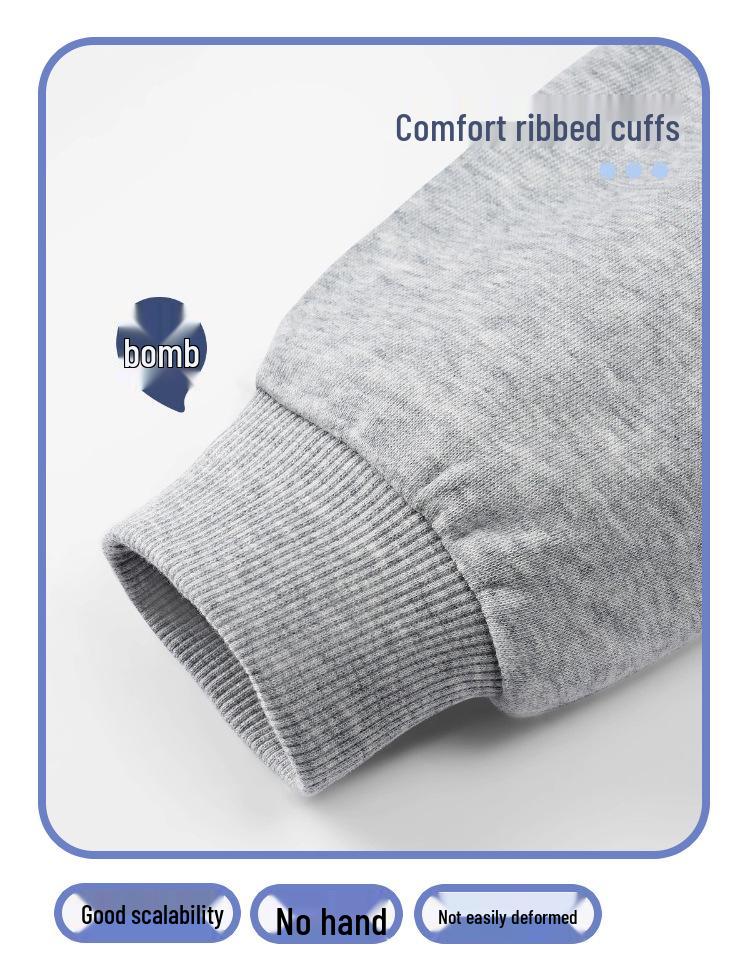 Jungen Sweatshirt mit Fleece-Futter: Warmes, locker geschnittenes Langarm-Oberteil für die Herbst-/Winter-Schuluniform