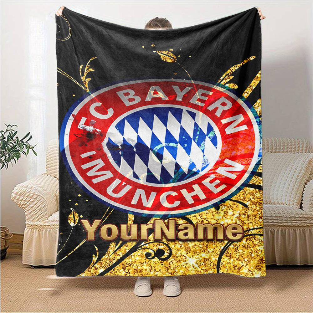 Bayern Munich Personalized Name Blanket Multi-purpose Personalized Blanket Soft & Cozy for Bedding Chair Office Living Room All-Season Use