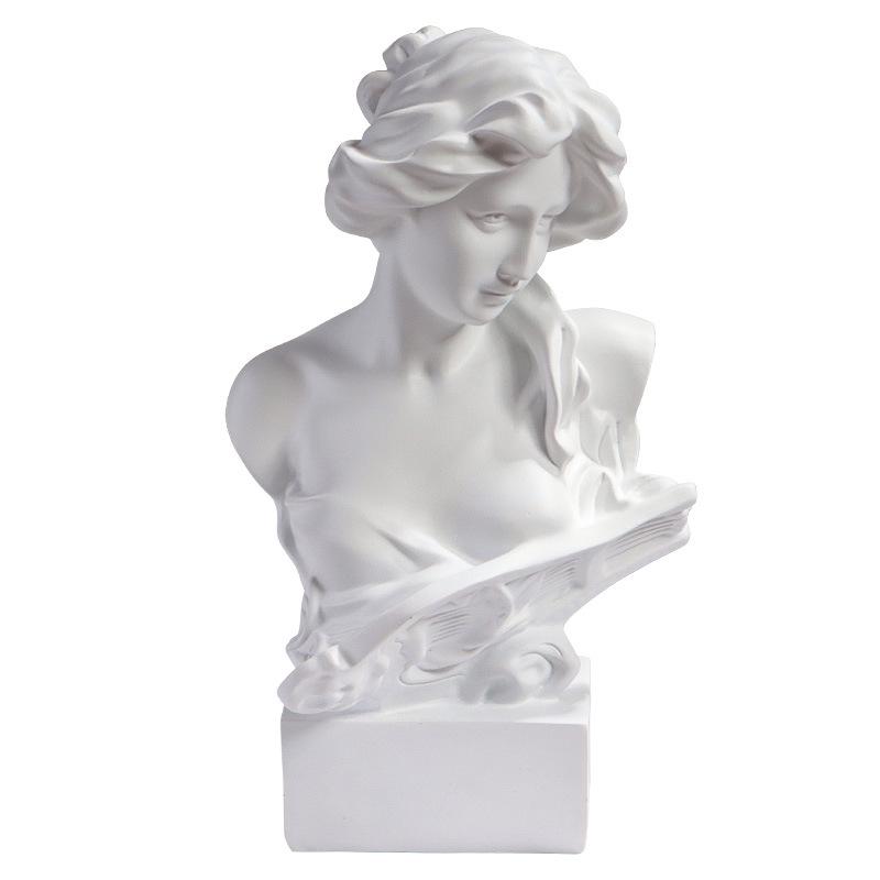 European Pianist Woman Resin Statue: Artistic Living Room Decor & Elegant Sketch Art Ornament