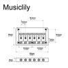 Musiclily Ultra 10.5mm Brass Fixed Hardtail Bridge for 6-String StratTelecaster Electric Guitars, Gold