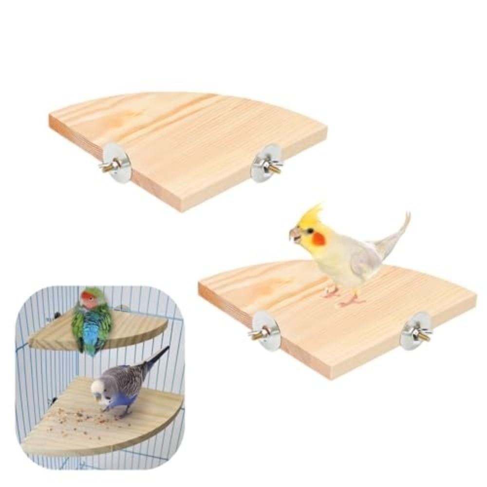 Sortierte Größen Vogel Sitzstange Plattform Holzmaterial Holzständer Papageien Sitzstange Ecke Haustier Lebensraum