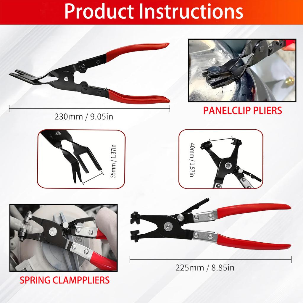 8pcs Fuel Line Disconnect Tool Set –Fuel Line/Hose Clamp/Removal Pliers, Electrical Disconnect/Push Pin Tools,Filter Caliper
