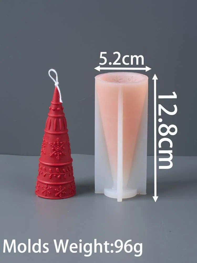 

3D Christmas Tree Candle Silicone Mold DIY Snowflake Cone Scented Candle Mould Resin Gypsum Christmas Ornament Molds Xmas Gifts