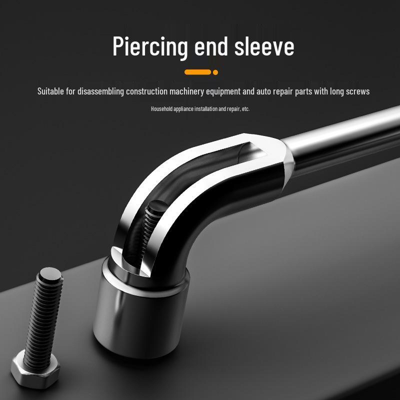 7-Shaped L-Type Double-Ended Bent Socket Wrench, External Hex Pipe-Style Auto Repair Tool.