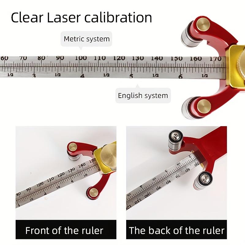 3 In 1 Woodworking Marking Gauge Parallel Line Scriber Arc Line Drawer Height Gauge Inch Measuring Tool