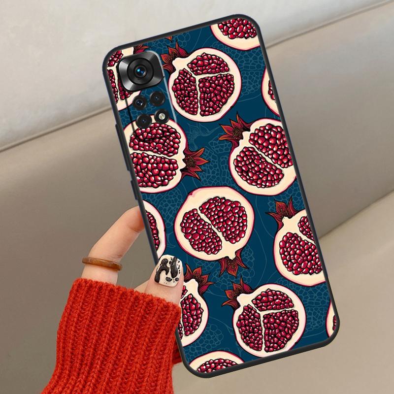 Food Fruit Red Pomegranate Case For Xiaomi Redmi Note 14 13 12 11 10 15 Pro Plus Cover For Redmi 15 C 13C 10C 12C 14C
