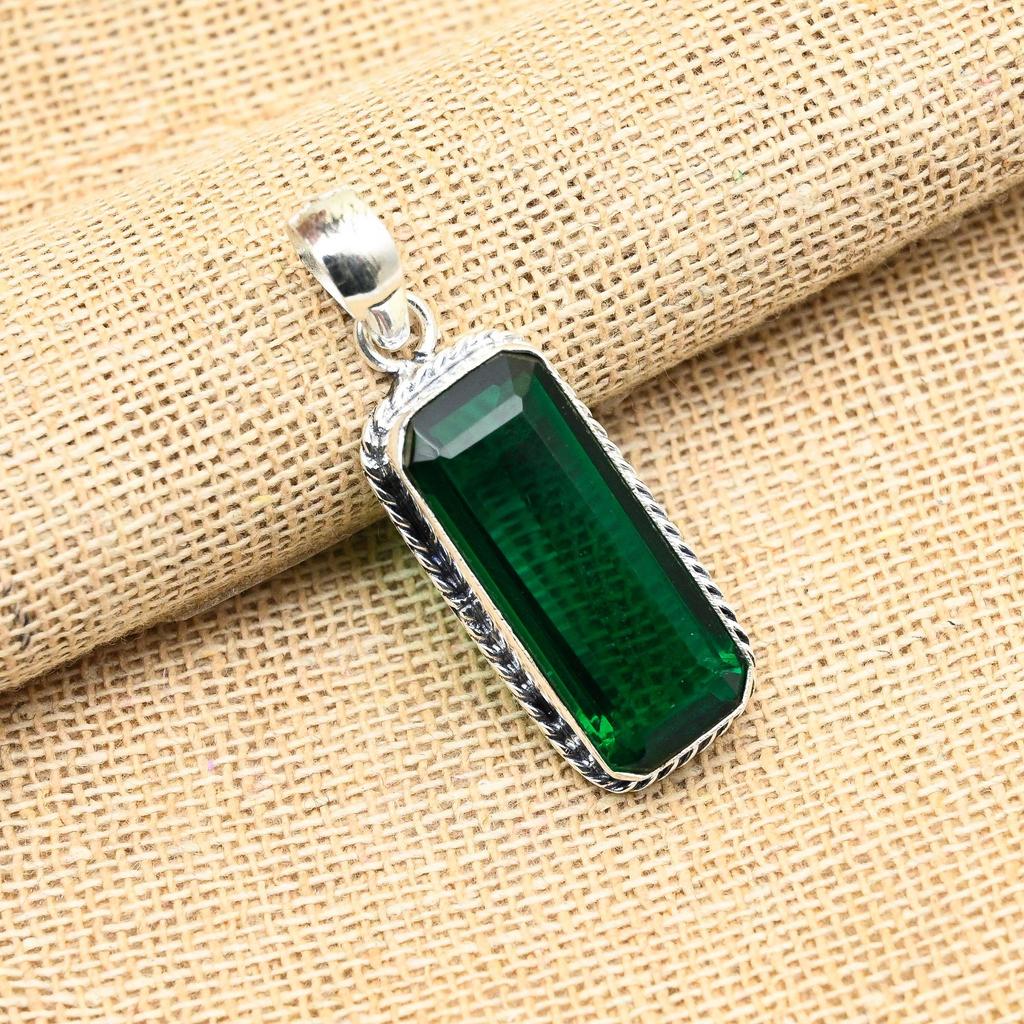 Chrom Diopsid Edelstein handgefertigt 925 Sterling Silber Schmuck schöne Anhänger für Frauen