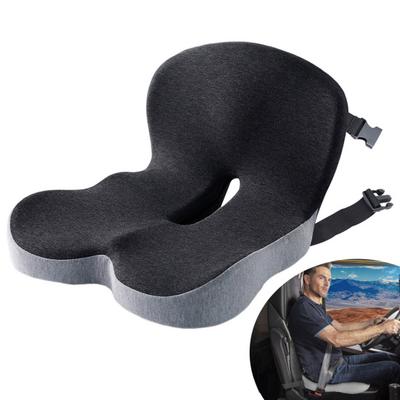 Truck Driver Seat Cushion Memory Foam Back Cushion with Adjustable Strap Ergonomic
