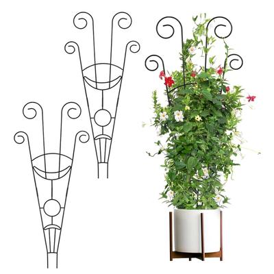 2pcs Gardening Climbing Vine Stand Iron Garden Potted Plants Metal Trellis Patio Flower Plant