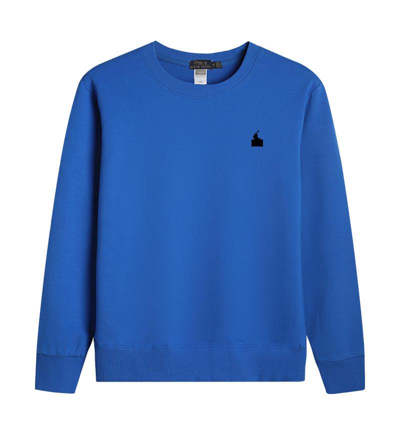 Casual Autumn American Style Pure Cotton Long Sleeve Polo Hoodie with Embroidered Horse Design