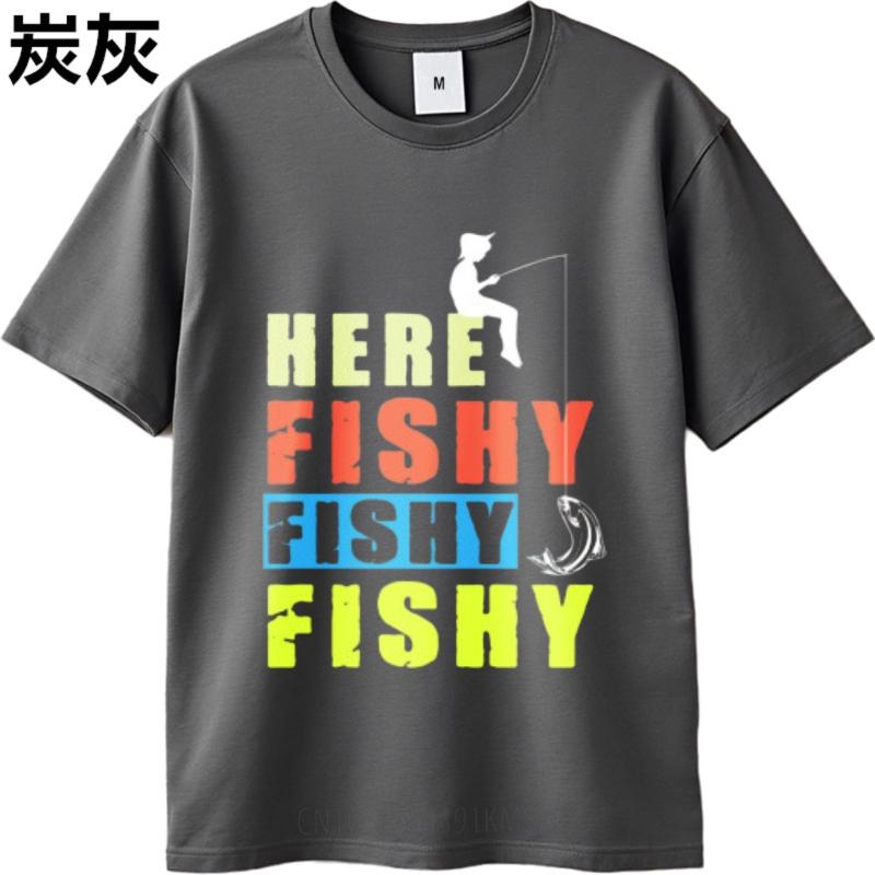 Unisex Brand Tshirt Street Wear Boys Oneck Tshirt Brand Here Fishy Fishy Fishy Cool Unisex Teeshirt Summer Fashion Top Tees