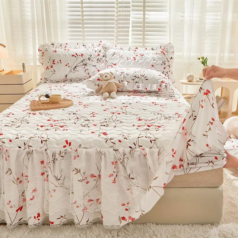 Стеганое постельное белье с цветочным узором — фото 12