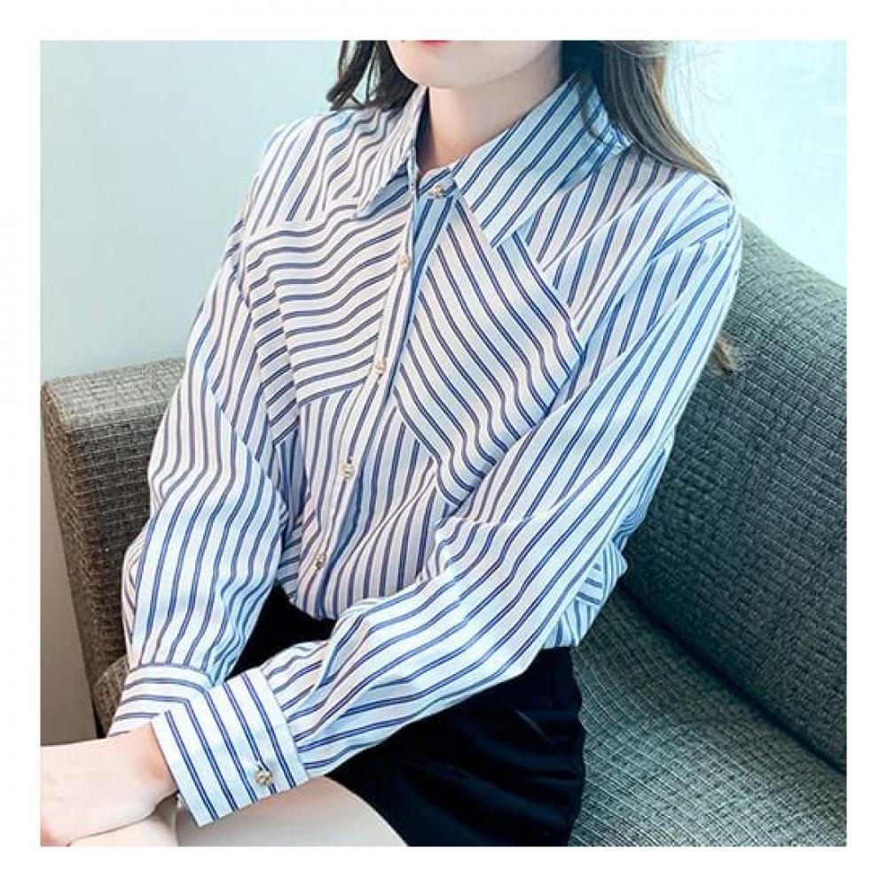 Navava Men S caSual Stripe Long Sleeve Shirt Nb2021