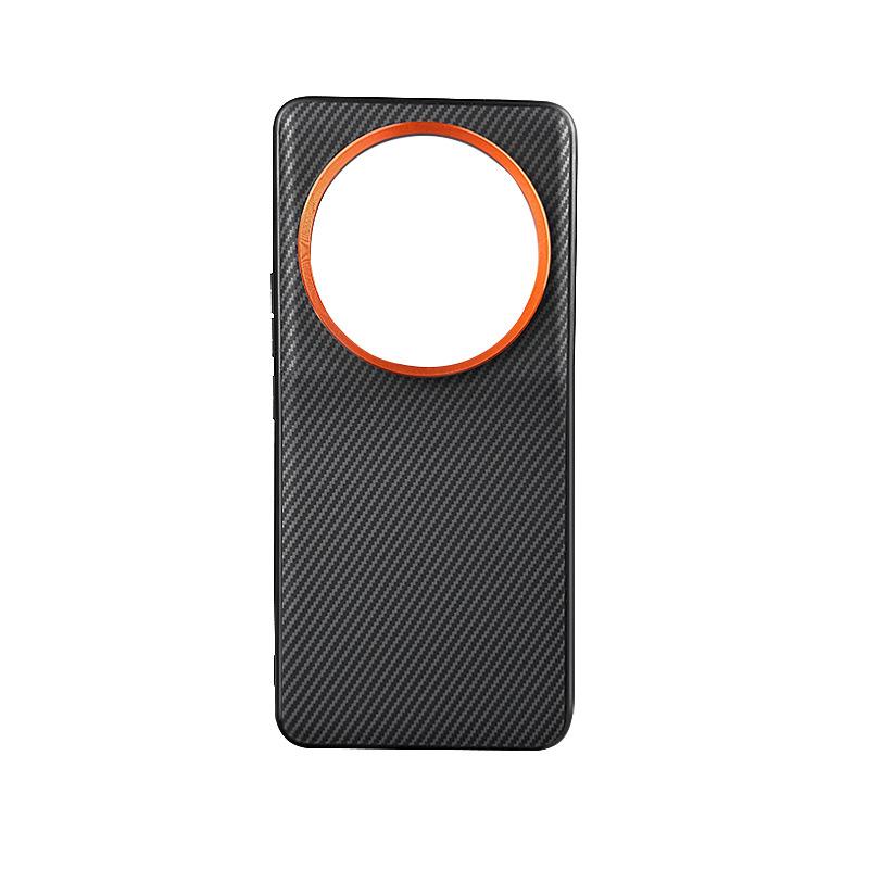 Handyhülle aus glattem Leder mit Carbonfaser-Textur für Xiaomi 14 Ultra Mi14 Pro Mi 13 Ultra Hardware-Objektiv Großes Loch Schutzhülle