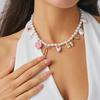 Ingemark Y2K Boho Love Heart Bow Pendant Choker Necklace for Women Elegant Imitation Pearl Clavicle Chain Wedding Neck Jewelry