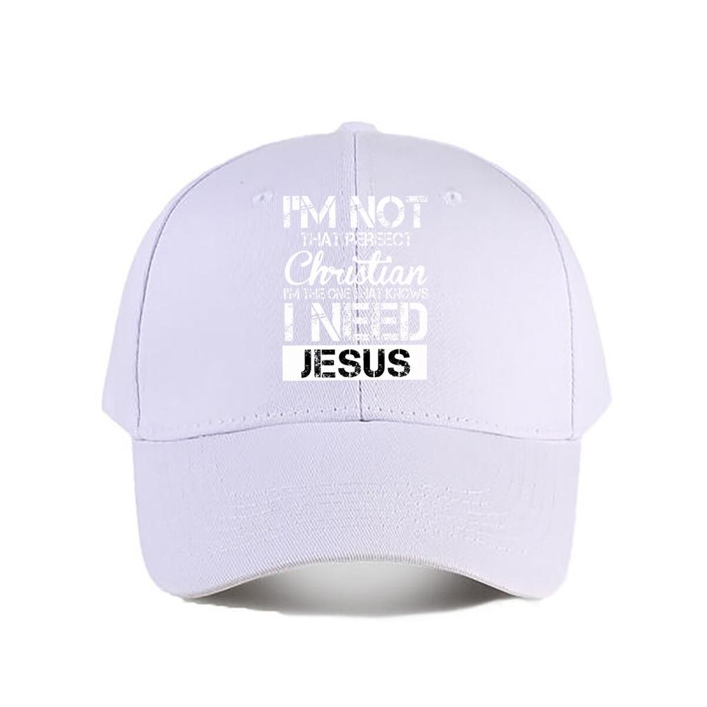 Need Jesus Distressed Typography Christian Faith Graphic Baseball Cap Fashion Unisex Sunhat Womens Outdoor Sports