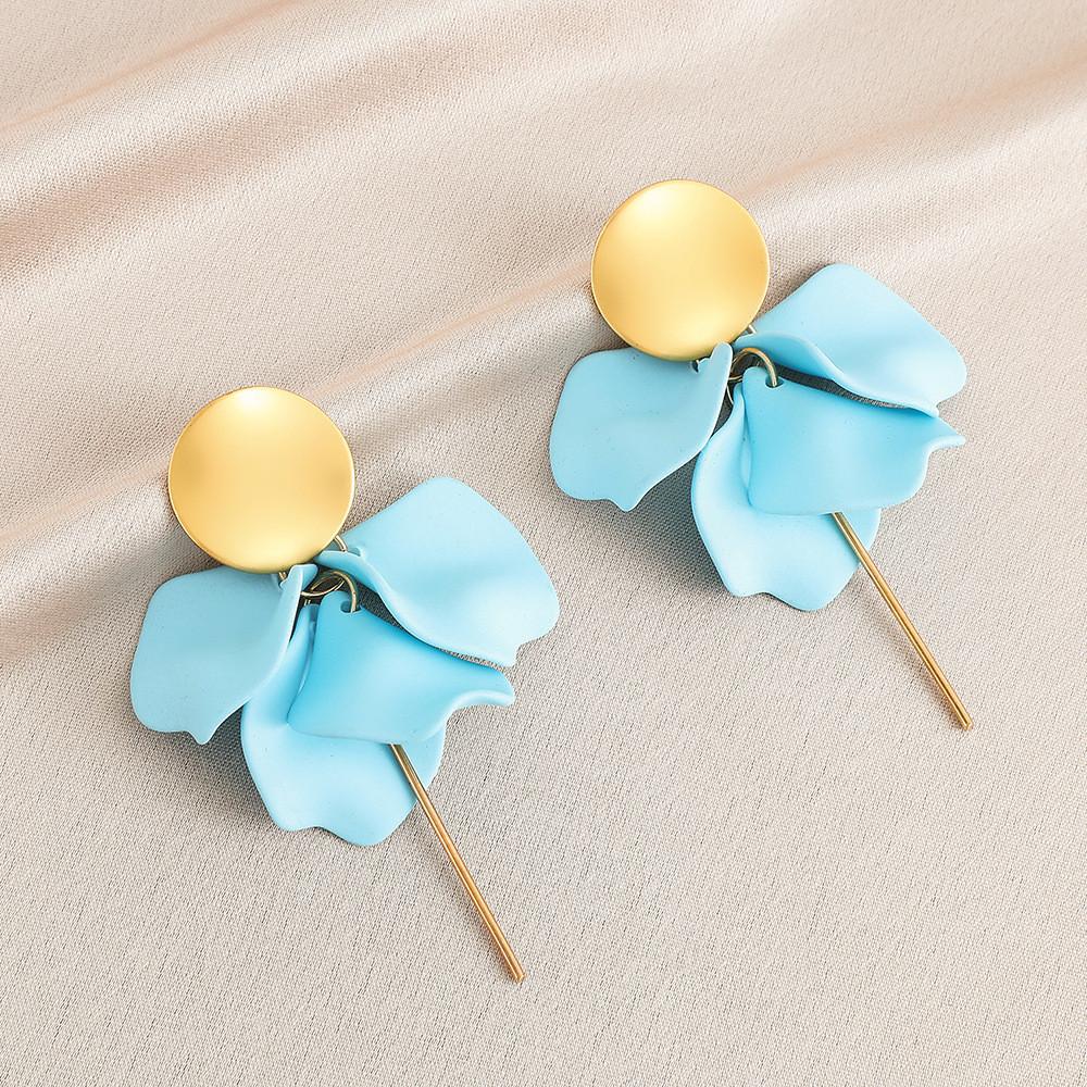 Pinkdudu Rose Flower Petal Drop Earrings Resin Gradient Color Flower Earrings Women Jewelry PD2382PD2382