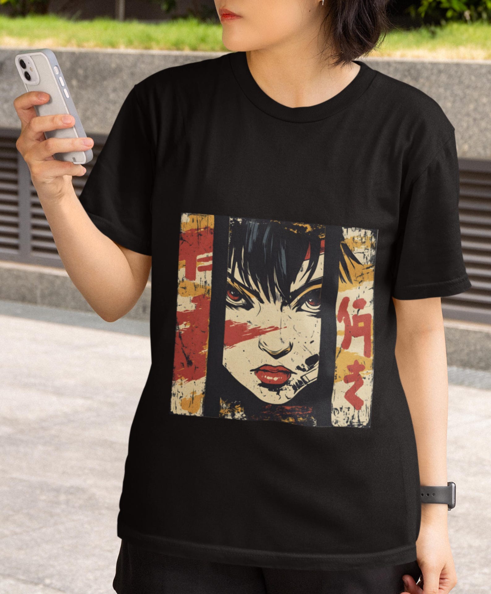 Retro Anime Graphic T-Shirt: Comic Book Panel Style Tee 3XL