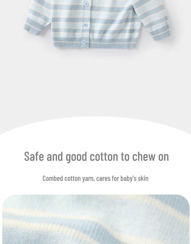 Boys' 2026 Spring Knit Cardigan - Infant Thin Sweater Top