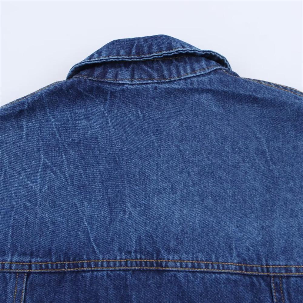 Women's Spring 2025 Versatile Long-Sleeve Denim Jacket with Turn-Down Collar