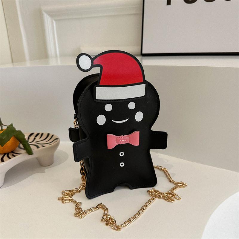

Cute Cartoon Shoulder Bag For Women Stylish Unique Design Winter Smartphone Purse чёрный