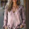 JPNTKY Women's Fashion Casual Long Sleeve V Neck Blouses & Shirts