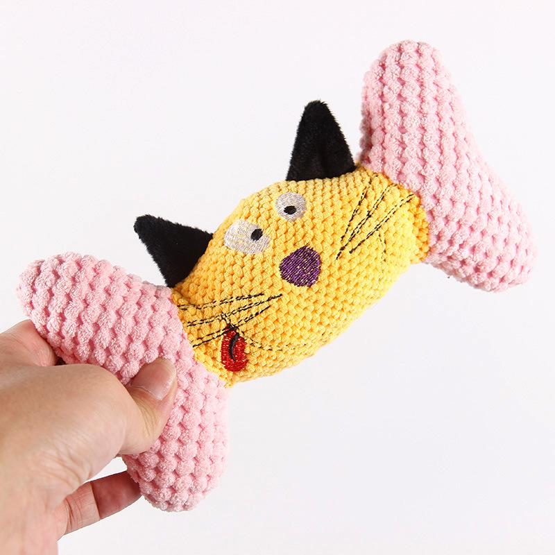 

Плюшевые питомцы кошка и собака, Звуконепроницаемые, Жевательные, Игрушки для прорезывания зубов, Товары для питомцев, Кукурузная шерсть, Кошачьи косточки розовый