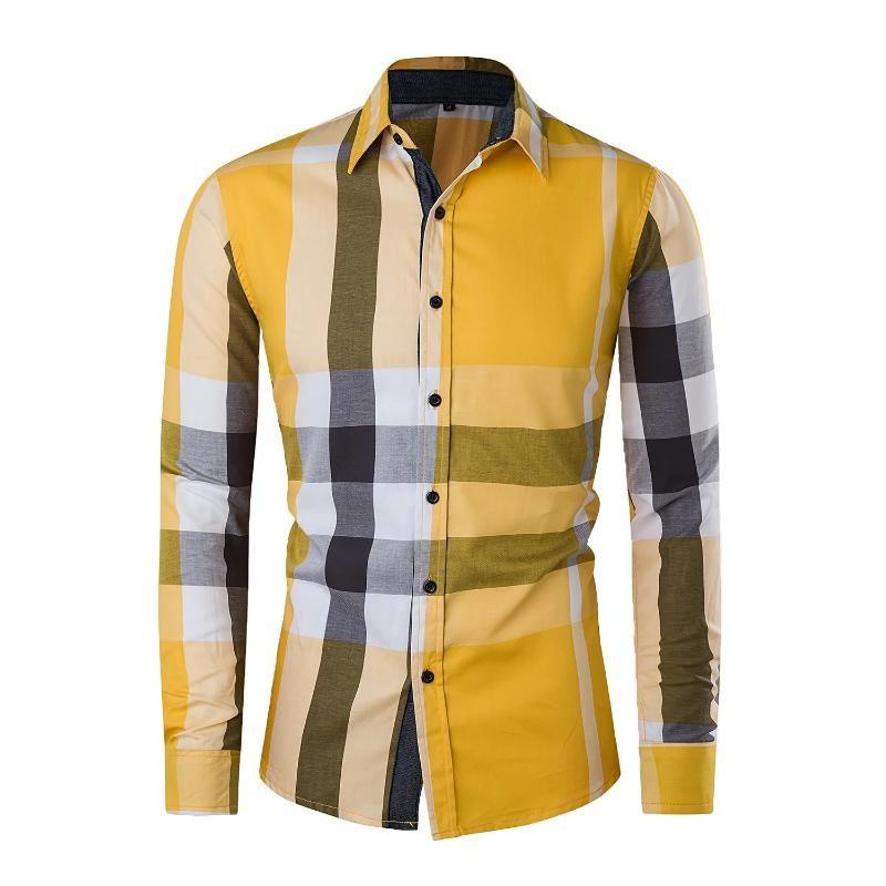 2025 Geometric Three-dimensional 3D Printed Casual Lapel Long-sleeved Shirt Spring and Autumn Men's Trendy Versatile Shirt for Men