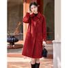 Shishui Nianhua Women's Red Wool Blend Coat